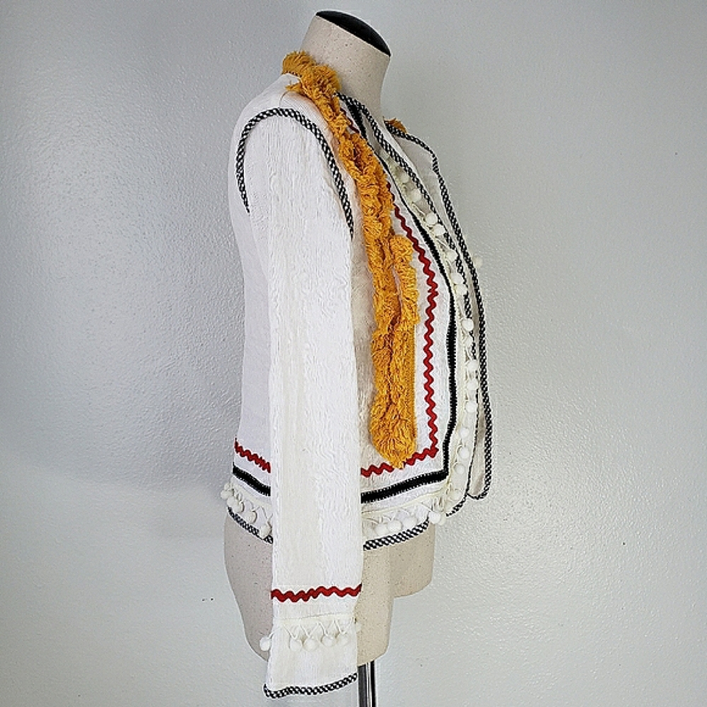 Anthropologie English Factory Selina Pom Boho Jacket XS - Picture 2 of 12